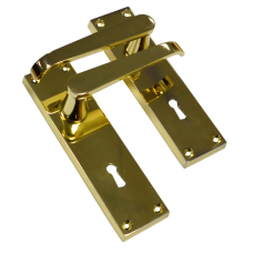 ASEC Vital Victorian Plate Mounted Straight Lever Furniture 150mm Lock - Polished Brass