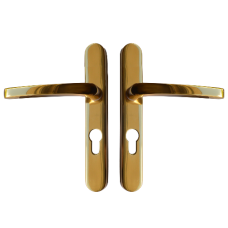 ASEC Vital Lever Long Backplate 211mm Centres - Polished Gold