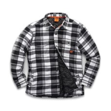 Worker Padded Checked Shirt Black/White (L)
