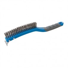 Stainless Steel Wire Brush with Scraper (3 Row)