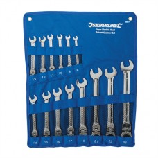 Flexible Head Ratchet Spanner Set 14 pieces (8 - 24mm)