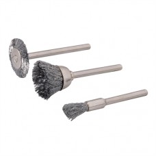 Rotary Tool Steel Wire Brush Set 3 pieces (5, 15, 20mm Dia)