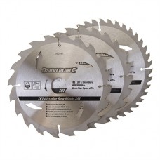 TCT Circular Saw Blades 20, 24, 40T 3pk (190 x 30 - 25, 20mm Rings)