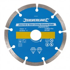 Concrete & Stone Cutting Diamond Blade (125 x 22.23mm Segmented Rim)