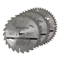 TCT Circular Saw Blades 24, 40, 48T 3pk (200 x 30 - 25, 18, 16mm Rings)