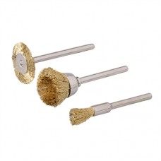 Rotary Tool Brass Wire Brush Set 3 pieces (5, 15, 20mm Dia)