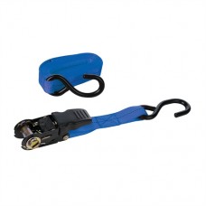 Rubber-Handled Ratchet Tie Down Strap S-Hook (4.5m x 25mm - Rated 250kg Capacity 500kg)