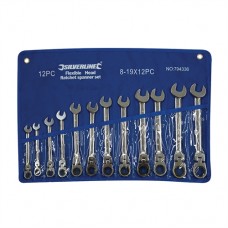 Flexible Head Ratchet Spanner Set 12 pieces (8 - 19mm)