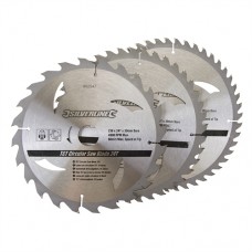 TCT Circular Saw Blades 24, 40, 48T 3pk (230 x 30 - 25, 20, 16mm Rings)