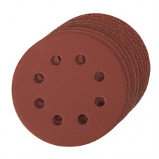 Hook & Loop Discs Punched 115mm 10 pieces (115mm 4 x 60, 2 x 80, 120, 240G)