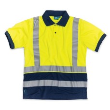 Hi-Vis 2-Tone Polo Shirt Yellow/Navy (XXL)