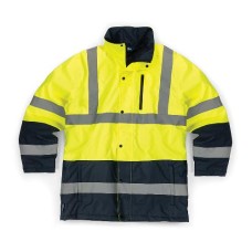 Hi-Vis 2-Tone Waterproof Jacket Yellow/Navy (XL)