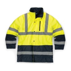 Hi-Vis 2-Tone Waterproof Jacket Yellow/Navy (M)
