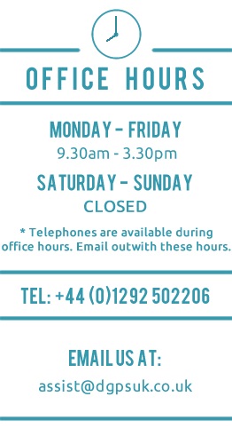 Opening Hours - Monday to Friday 8.30am until 5pm - Telephone 9.30am - 3.30am